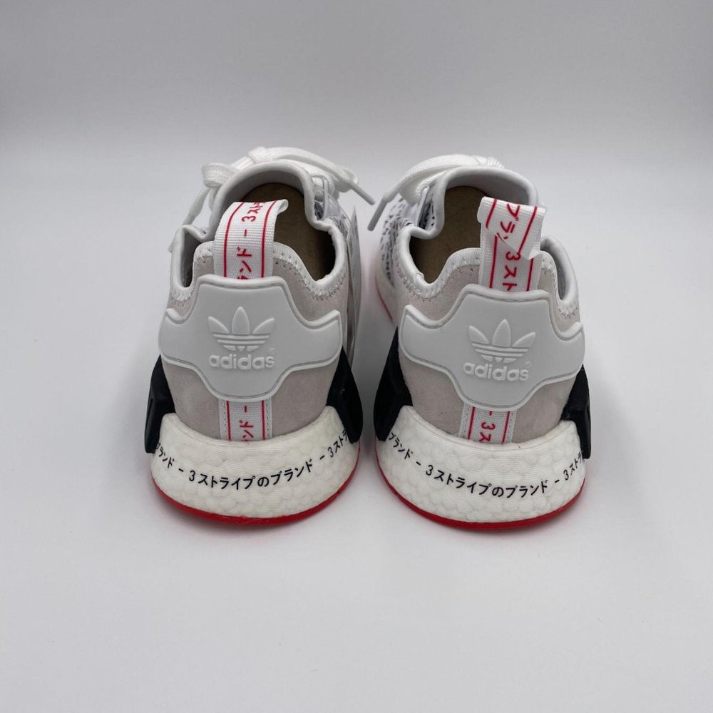 Adidas NMD R1 White / Black / Red Shoes - Picture 4 of 8